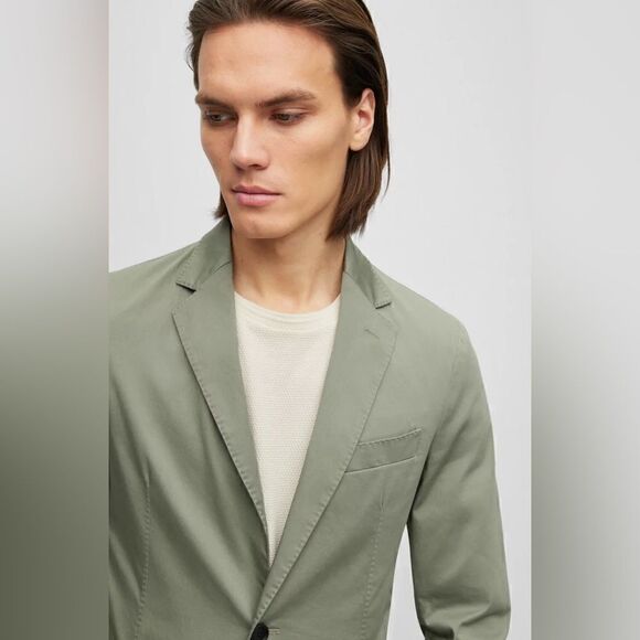 SLIM-FIT JACKET IN A CREASE-RESISTANT COTTON BLEND - Picture 4 of 8